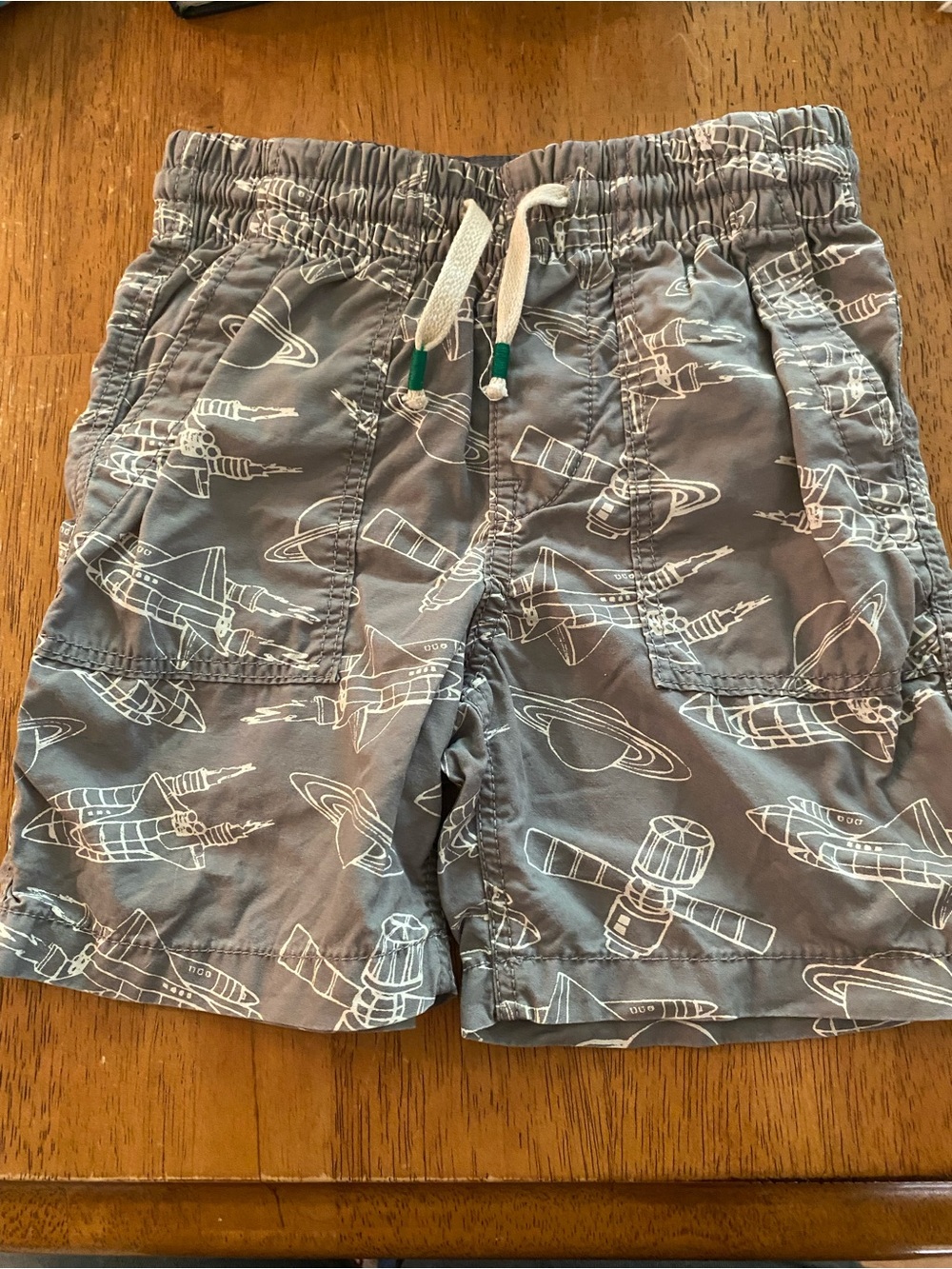 GAP Gray Space-Print Drawstring Kids Shorts
